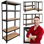 Regał magazynowy metalowy czarny 180cm 5 półek