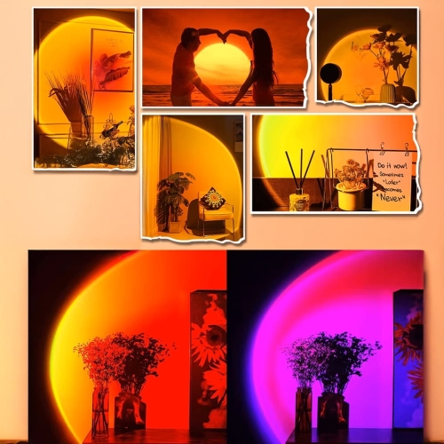 Lampa led zachód słońca sunset usb z pilotem 16 kolorów projektor 4 tryby – zdjęcie 2