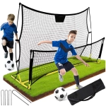 Rebounder trenażer piłkarski dwustronny bramka rama treningowa 220x110 cm