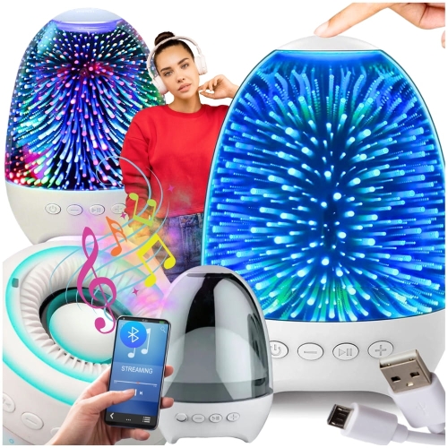 Lampka nocna z głośnikiem bluetooth radio moc kolorów bezprzewodowa USB