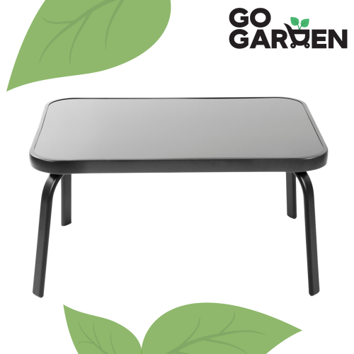 Meble ogrodowe czarne zestaw stół + sofa + 2 krzesła | GoGarden – zdjęcie 2
