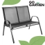 Meble ogrodowe czarne zestaw stół + sofa + 2 krzesła | GoGarden – zdjęcie 5