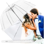 Duży parasol przeźroczysty ślubny mocny elegancki - XXL