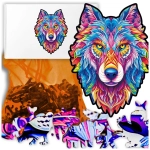 Puzzle drewniane wilk A4 147 elementów