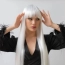 Peruka długa biała 100 cm cosplay anime manga włosy proste grzywka czepek – zdjęcie 8