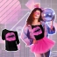 Strój przebranie cosplay koszulka retro dorosłych lata 80 disco + biżuteria – zdjęcie 6