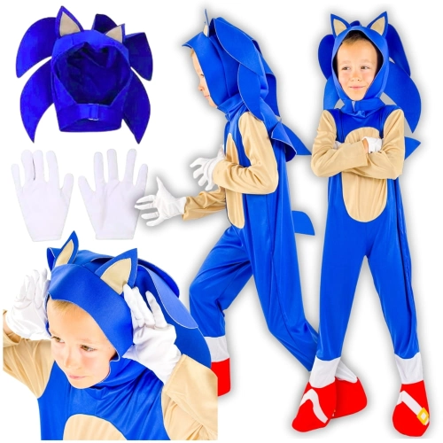 Kostium Sonic strój przebranie kigurumi jeż jeżyk bal przedszkole 122-134