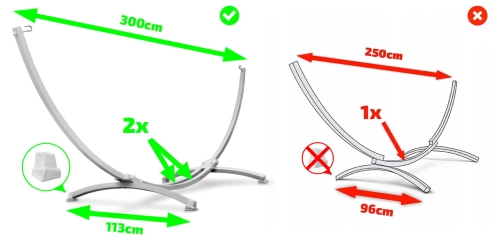 Stelaż na hamak dwuosobowy metalowy czarny | GoGarden – zdjęcie 2