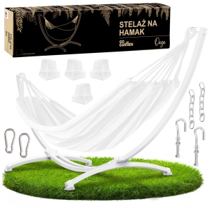 Stelaż na hamak dwuosobowy metalowy biały | GoGarden