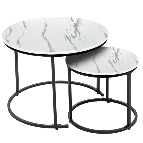 Stoliki okrągłe kawowe industrialne loft glamour zestaw stolik 60x60 40x40 | Seddo – zdjęcie 2