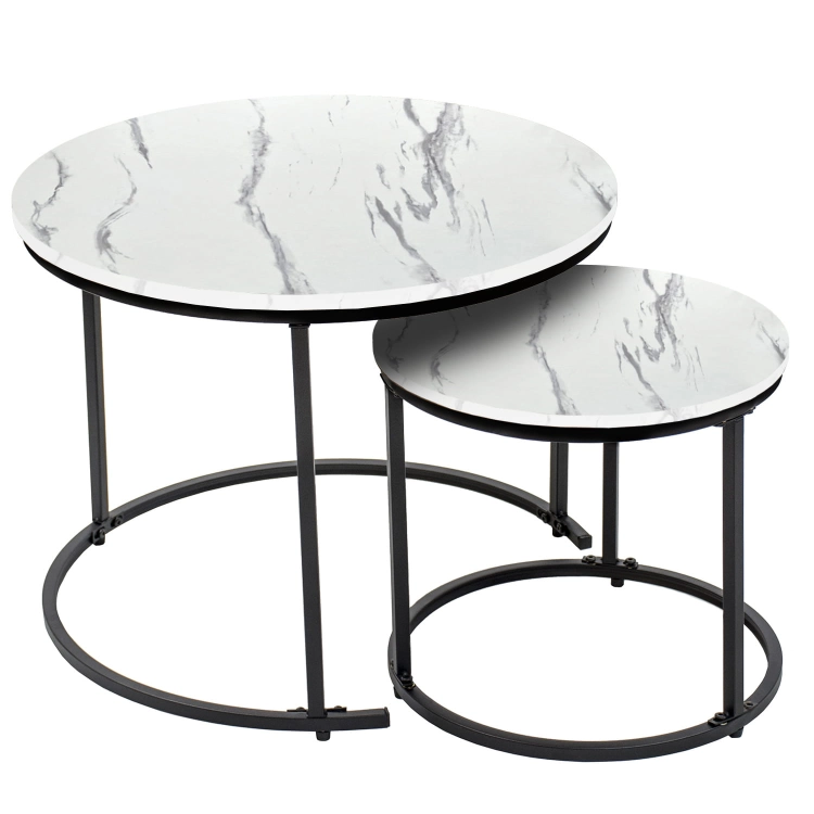 Stoliki okrągłe kawowe industrialne loft glamour zestaw stolik 60x60 40x40 | Seddo – zdjęcie 2