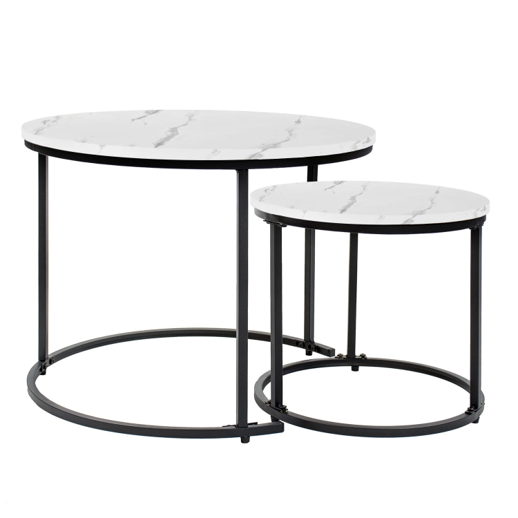 Stoliki okrągłe kawowe industrialne loft glamour zestaw stolik 60x60 40x40 | Seddo – zdjęcie 7