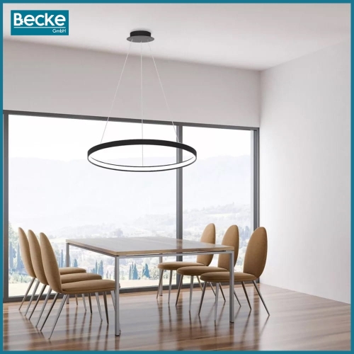 Lampa sufitowa ring led czarna mat 25w nowoczesna industrial wisząca długa – zdjęcie 2