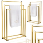 Stojak łazienkowy trzy ramiona nowoczesny metalowy - złoty