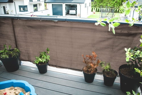 Osłona na taras płot ogrodzenie siatka balkon mata cieniująca brązowa 1×5 m | GoGarden – zdjęcie 2
