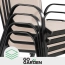 Krzesło ogrodowe metalowe taupe 6 sztuk | GoGarden – zdjęcie 5
