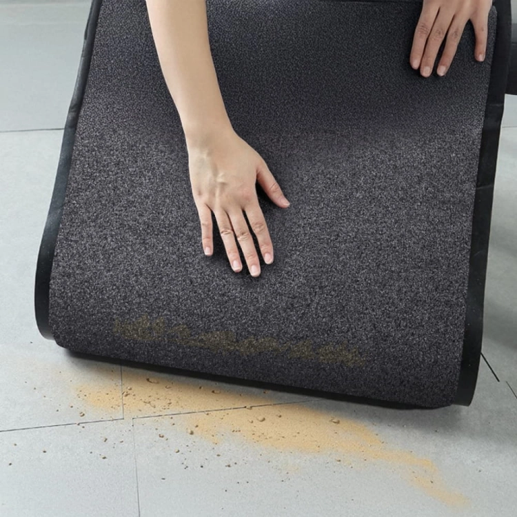 Wycieraczka gładka szara gumowa drzwi mata antypoślizgowa miękka 120 x 80cm – zdjęcie 4