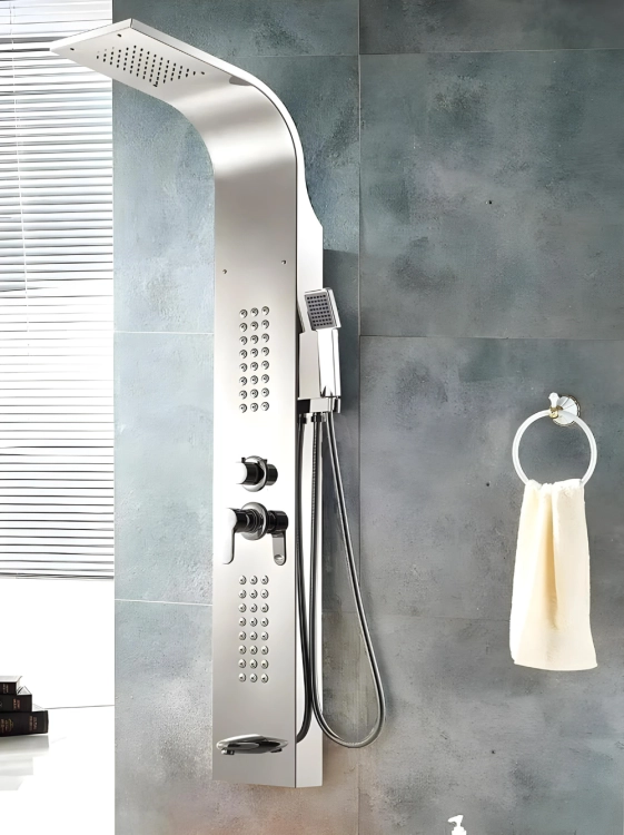 Bateria panel prysznicowy z hydromasażem- chromowana – zdjęcie 2