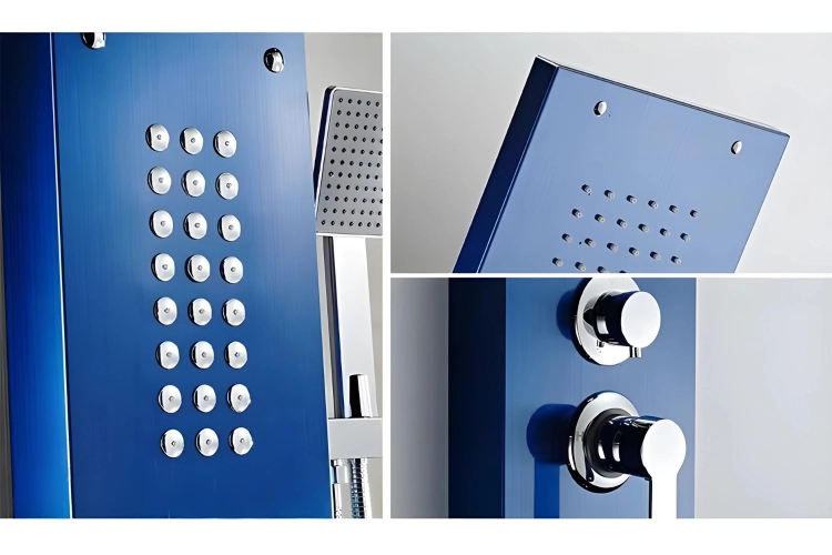 Bateria panel prysznicowy z hydromasażem- niebieski – zdjęcie 3