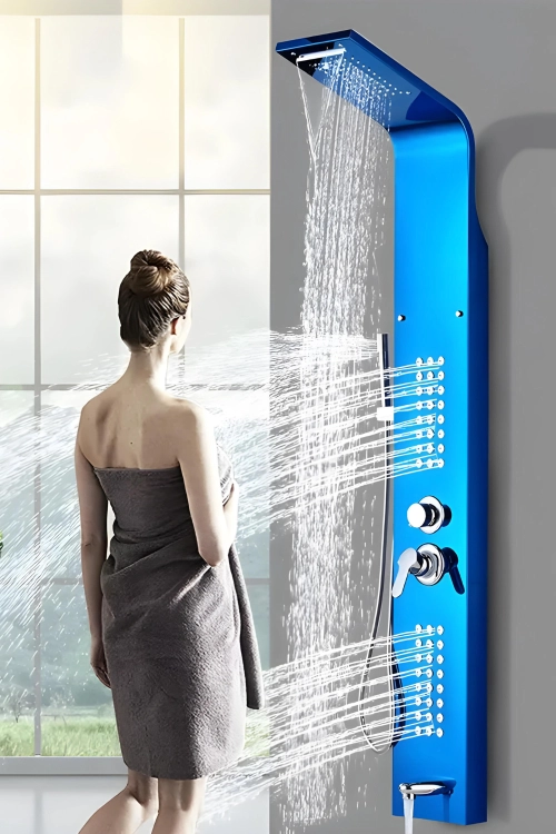 Bateria panel prysznicowy z hydromasażem- niebieski – zdjęcie 4