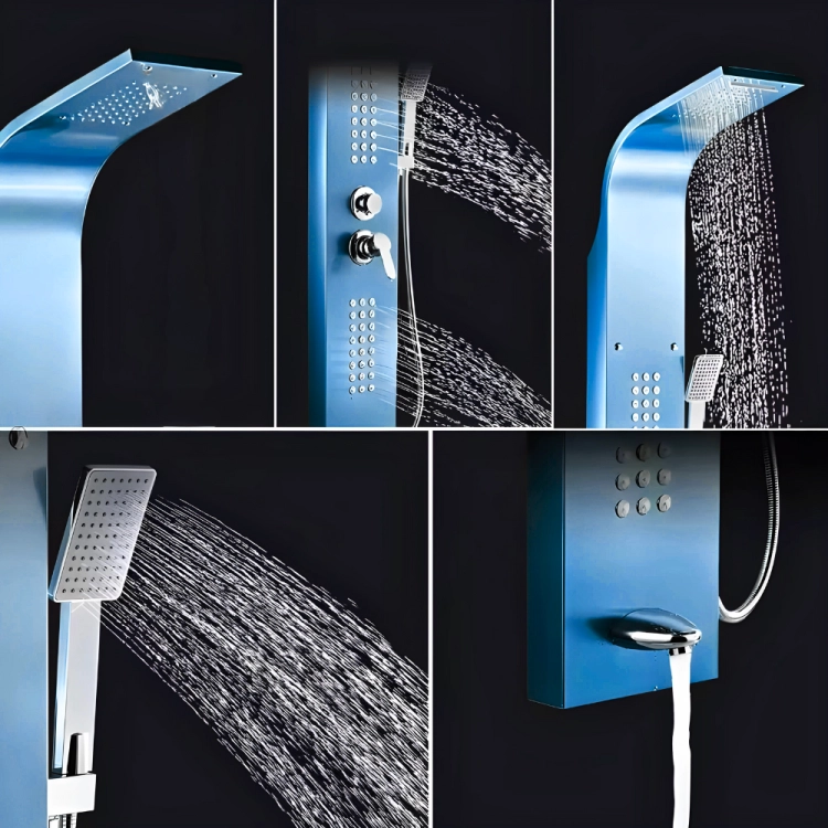 Bateria panel prysznicowy z hydromasażem- niebieski – zdjęcie 6