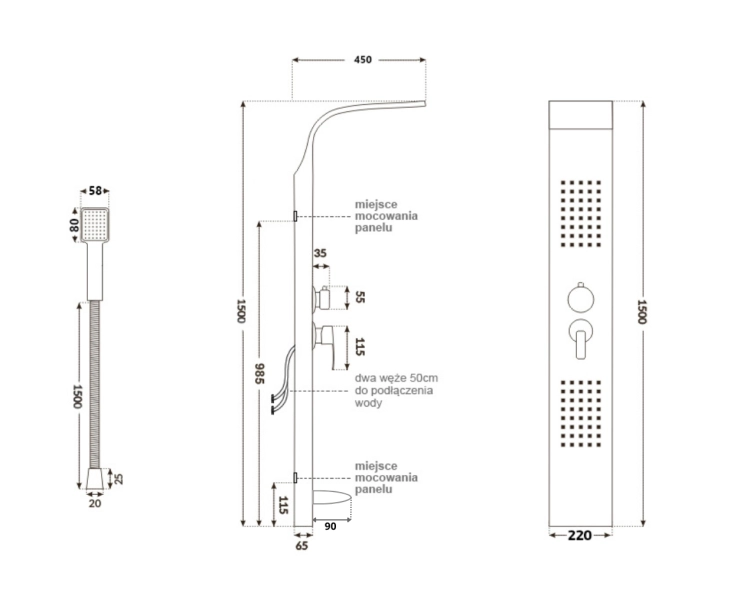 Bateria panel prysznicowy CHROME – zdjęcie 13