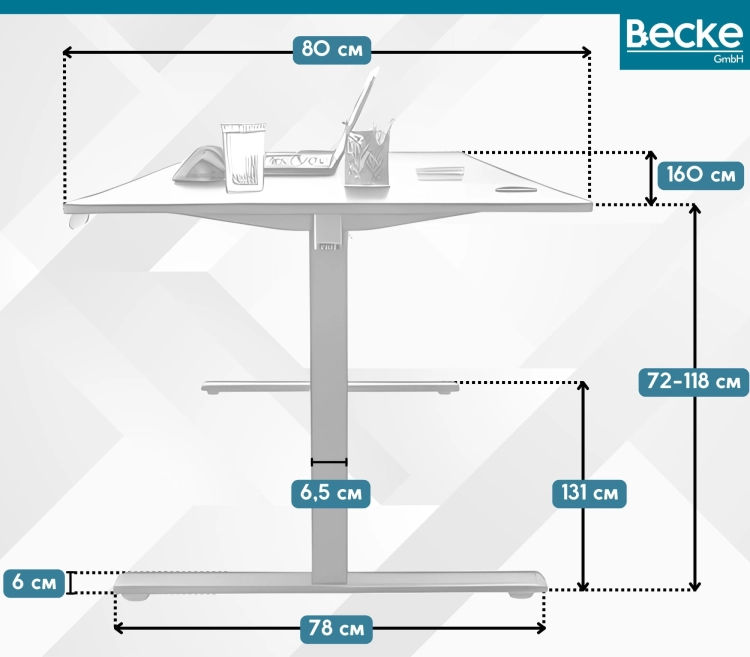 Biurko elektryczne automatyczne regulowane do pracy na stojąco 160x80 białe – zdjęcie 14