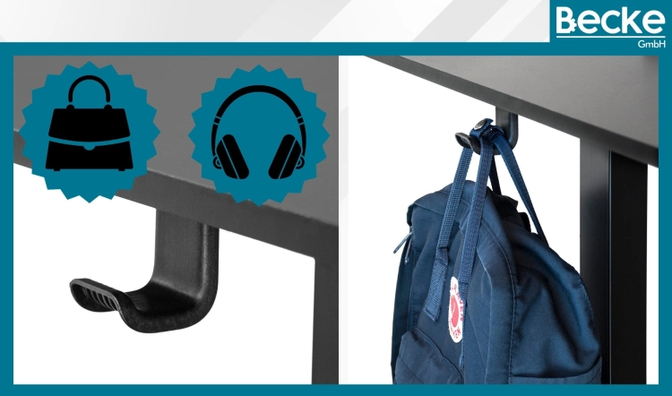 Biurko elektryczne automatyczne regulowane do pracy na stojąco 160x80 czarne – zdjęcie 10
