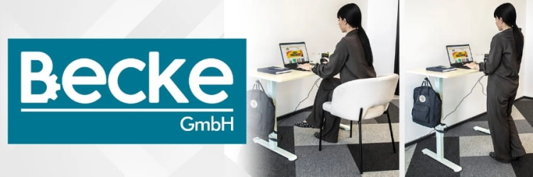 Biurko elektryczne automatyczne regulowane do pracy na stojąco 120x60 jasny brąz – zdjęcie 16