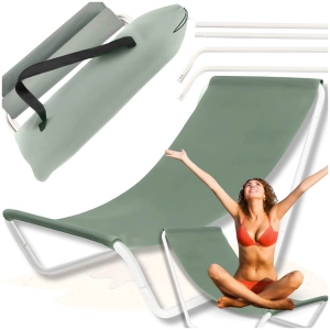 Leżak plażowy do opalania składany khaki NOHO