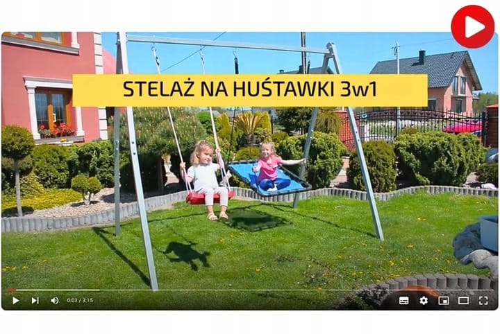 Stelaż pod huśtawkę szary z dwoma huśtawkami | GoGarden – zdjęcie 12