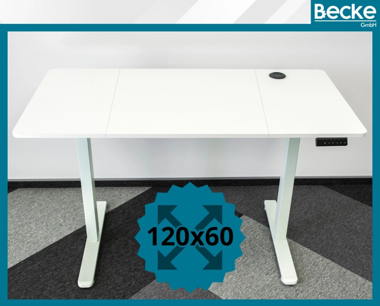 Biurko elektryczne automatyczne regulowane do pracy na stojąco 120x60 biały – zdjęcie 3