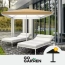 Duży parasol ogrodowy plażowy 160x160 cm beżowy | GoGarden – zdjęcie 2