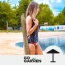 Duży parasol ogrodowy plażowy 160x160 cm beżowy | GoGarden – zdjęcie 9