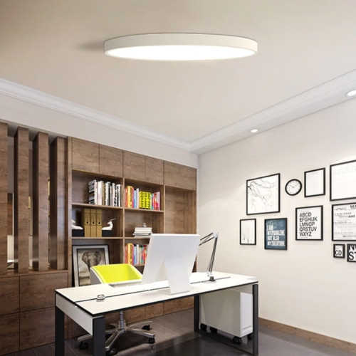 Plafon LED okrągły czarny 50 cm - ciepły biały – zdjęcie 2