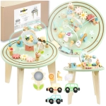 Drewniany stolik edukacyjny Montessori zielony