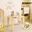 Drewniany stolik edukacyjny Montessori z liskami – zdjęcie 2