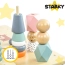 Drewniany stolik edukacyjny Montessori z liskami – zdjęcie 8