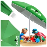 Parasol plażowy z funkcją przechyłu 160 cm z podszewką UV – zielony