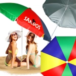 Parasol plażowy z funkcją przechyłu 160 cm z podszewką UV – multikolor