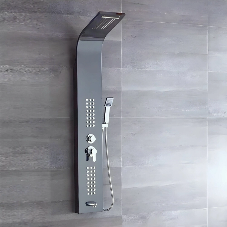 Bateria panel prysznicowy kabiny hydromasażem deszczownicą wylewka antracyt – zdjęcie 5