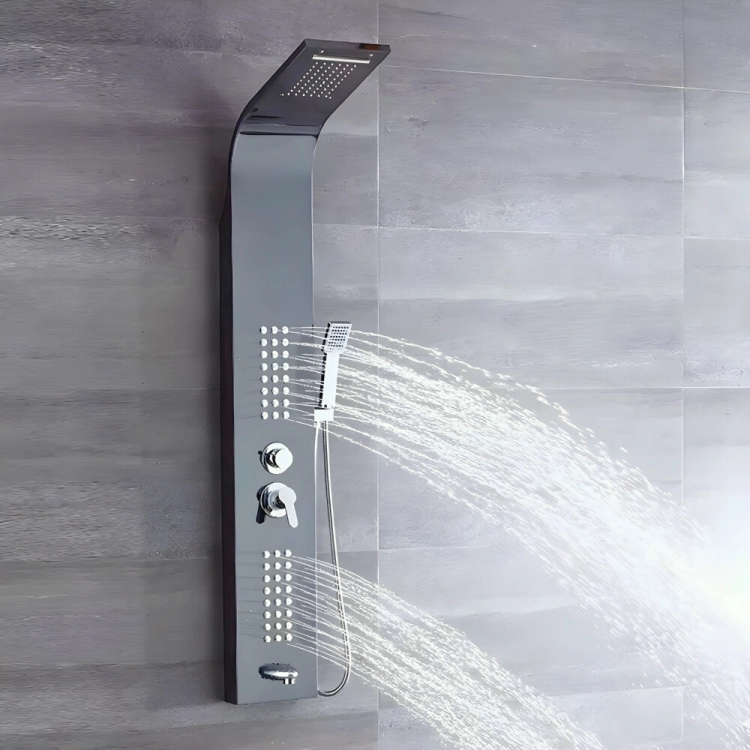 Bateria panel prysznicowy kabiny hydromasażem deszczownicą wylewka antracyt – zdjęcie 6
