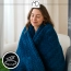 Koc narzuta 200x220 cm kapa pled tłoczony jedełka granatowy ciepły miękki – zdjęcie 3