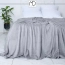 Koc gładki narzuta 200x220 cm szary na łóżko pled ciepły duży pluszowy soft – zdjęcie 10