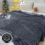 Koc narzuta 200x220cm łóżko tłoczony pled kapa prezent miękki ciepły granat – zdjęcie 5