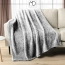 Koc sherpa 200×220 cm narzuta szary melanż 250g/m² dłuższy włos mięsisty – zdjęcie 10