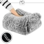 Koc sherpa 200×220 cm narzuta szary melanż 250g/m² dłuższy włos mięsisty – zdjęcie 12