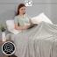 Koc narzuta 160x200 cm pled na łóżko fotel gładki duży szary pluszowy soft – zdjęcie 5