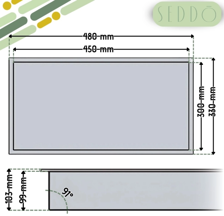 Półka wnękowa 45x30x10cm czarna mat do łazienki – zdjęcie 6