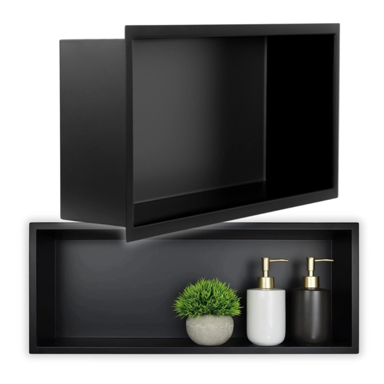 Półka wnękowa 45x20x10cm czarna mat do łazienki – zdjęcie 15